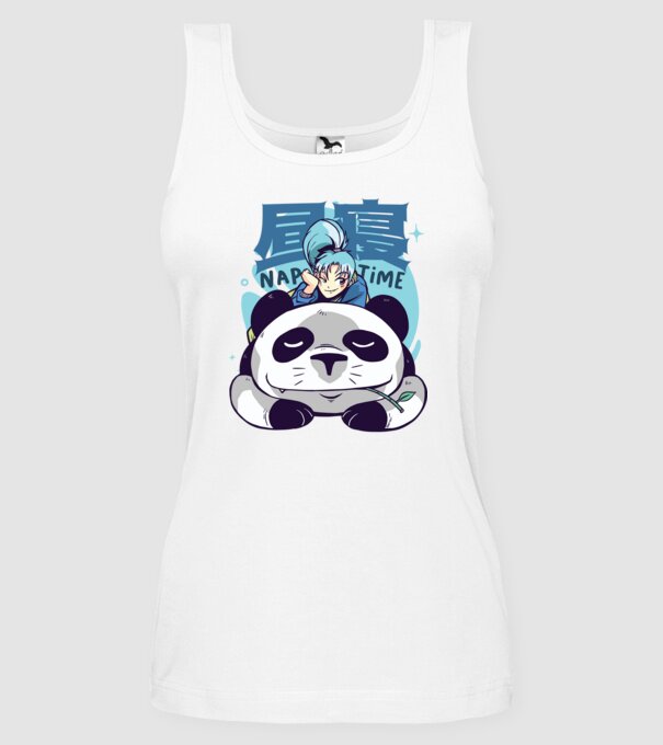 Anime Panda relaxare model alb pe tricou