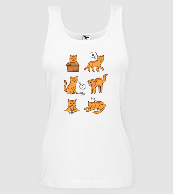 Caracteristici Pisică model alb pe tricou
