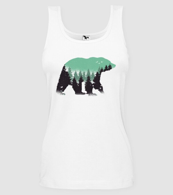 Urs pădure Natură tricou model alb pe tricou