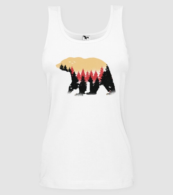 Urs Natură model alb pe tricou