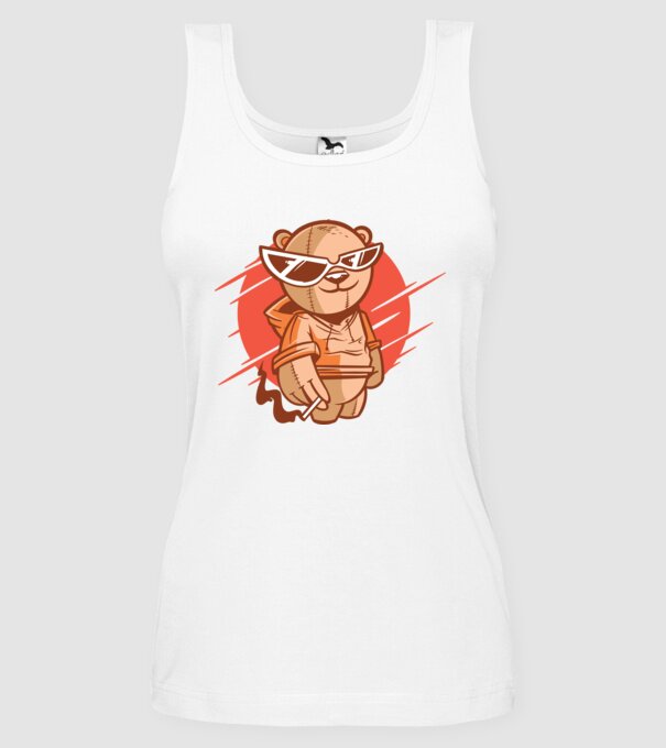 Ursuleț Cool model alb pe tricou