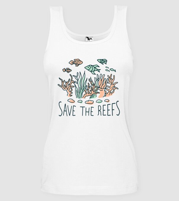 Salvează recifele de corali model alb pe tricou
