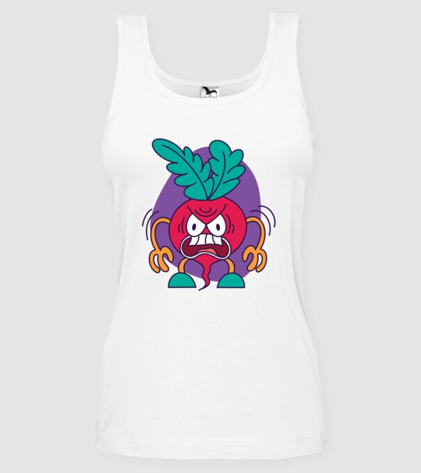 Ridichi supărat model alb pe tricou