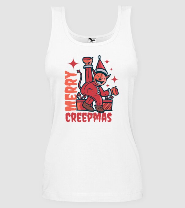 Merry Creepmas model alb pe tricou