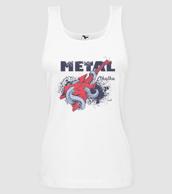 Metal Cthulhu model alb pe tricou