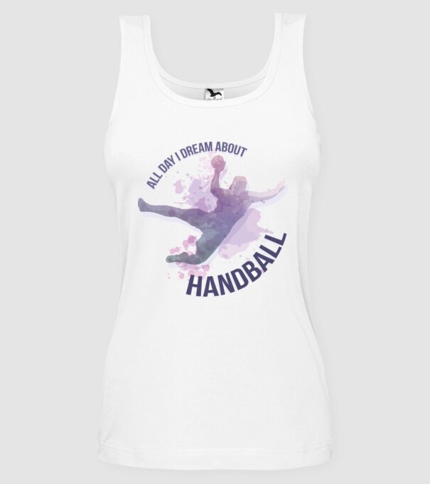 Visez la handbal în fiecare zi model alb pe tricou