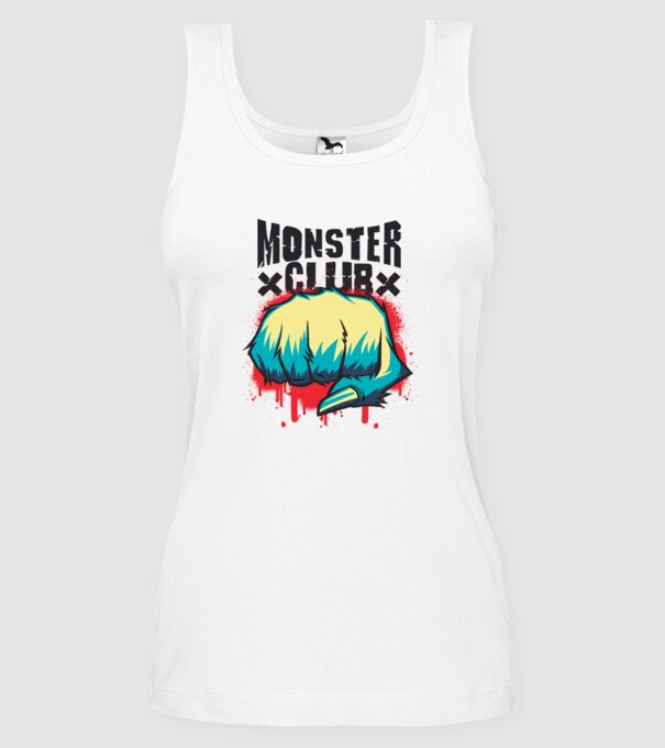 Monster Club model alb pe tricou