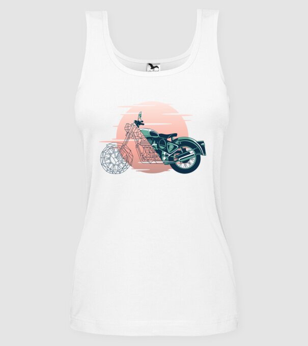 Motocicletă model alb pe tricou