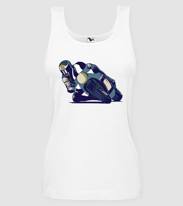 Concurent motocicletă model alb pe tricou