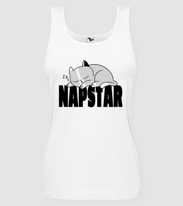 Pisică Napstar model alb pe tricou