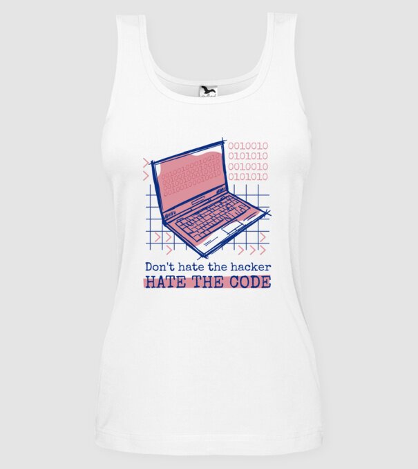 Nu urî hackerul, urăște codul model alb pe tricou