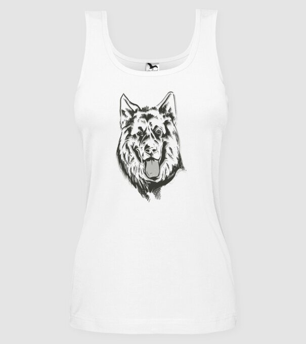 Cap Ciobănesc german model alb pe tricou