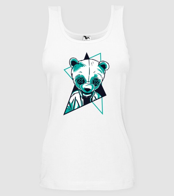 Panda Neon model alb pe tricou