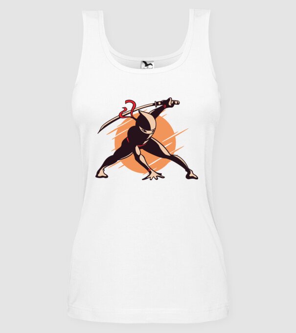 Ninja model alb pe tricou