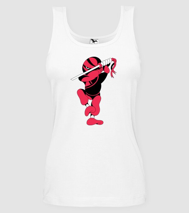 Ninja model alb pe tricou