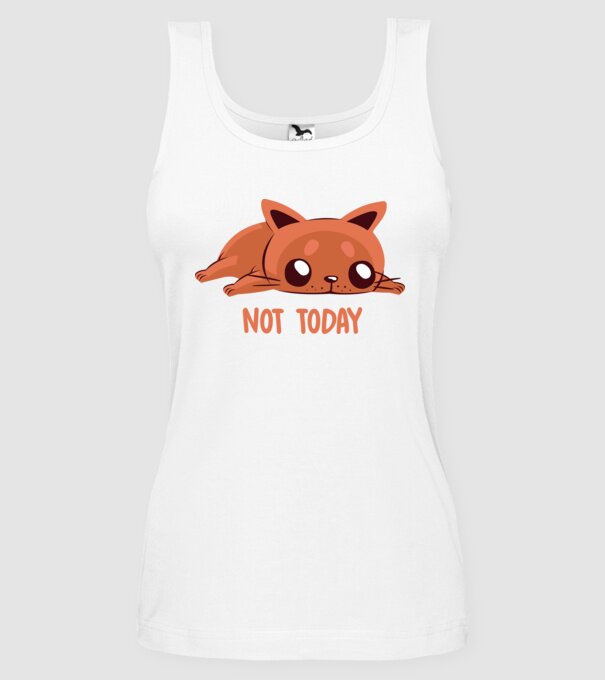 Not today pisică model alb pe tricou