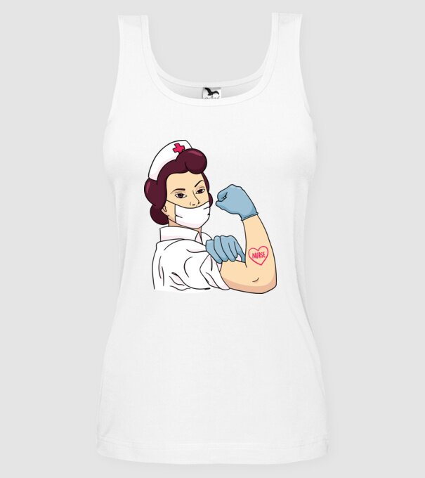 Soră Asistentă model alb pe tricou