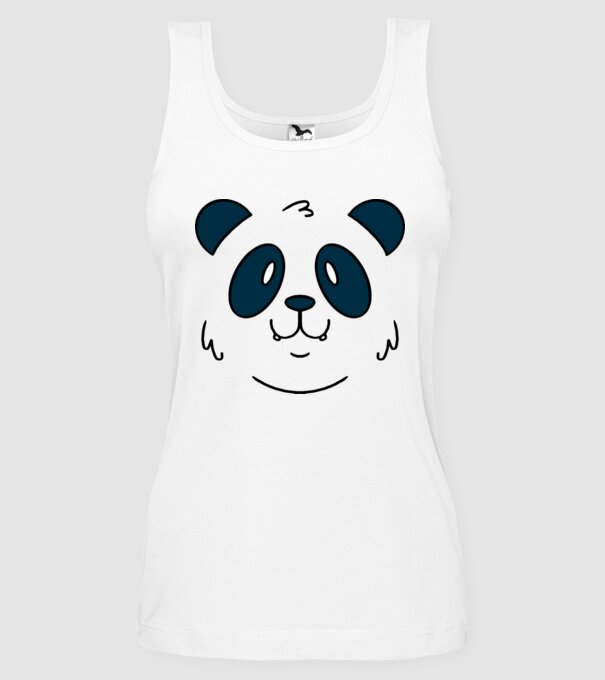 Cap de panda model alb pe tricou