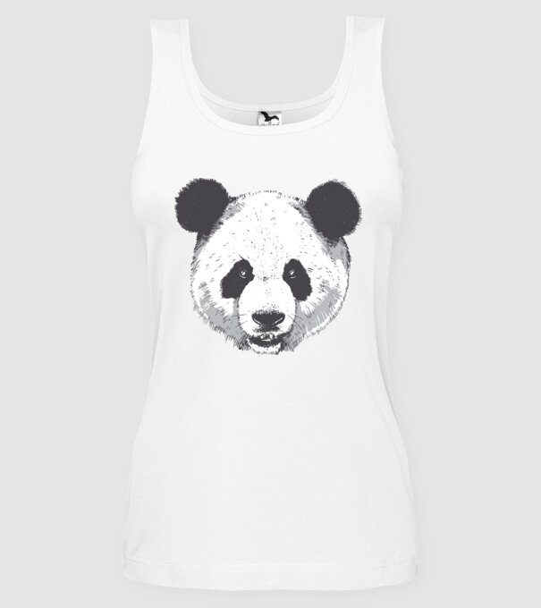 Cap de panda model alb pe tricou