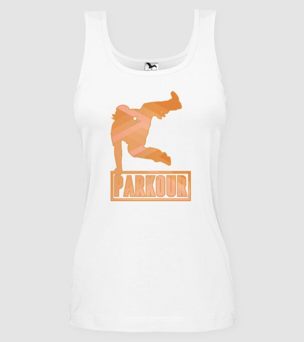 Tricou Parkour cu inscripție model alb pe tricou