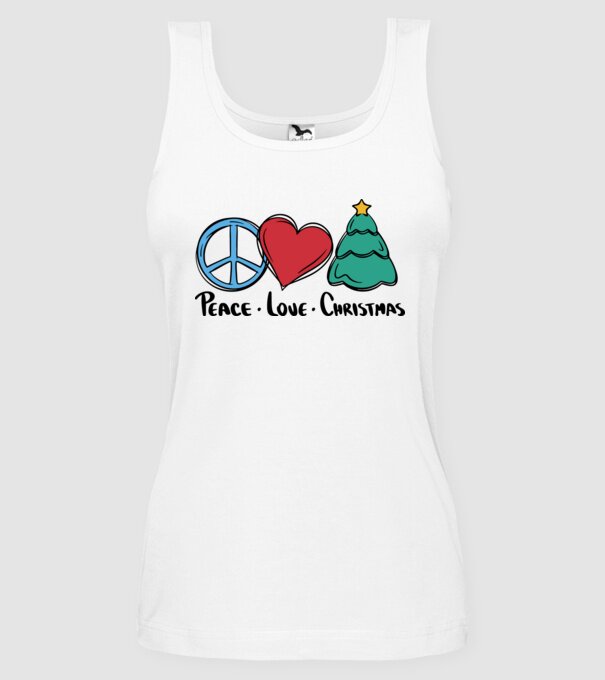 Peace Love Crăciun model alb pe tricou