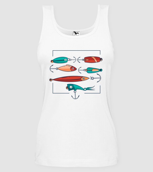 Pescuit la trena Momeli model alb pe tricou