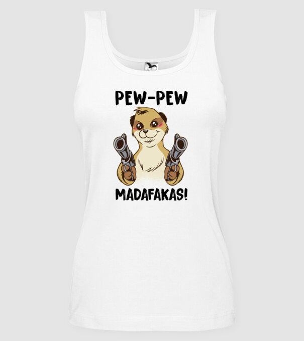 Pew Pew Pew Madafakas Suricată alb model alb pe tricou