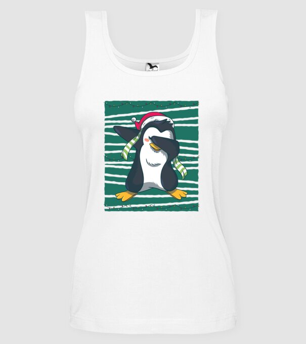 Pinguin DAB Crăciun model alb pe tricou