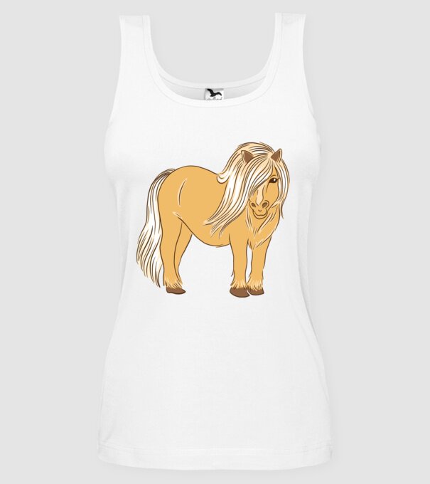 Ponei model alb pe tricou