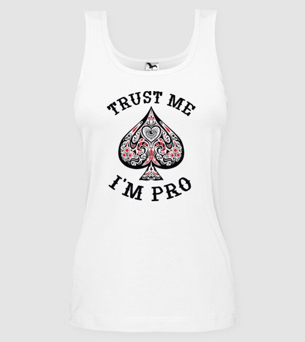 Jucător profesionist de poker model alb pe tricou