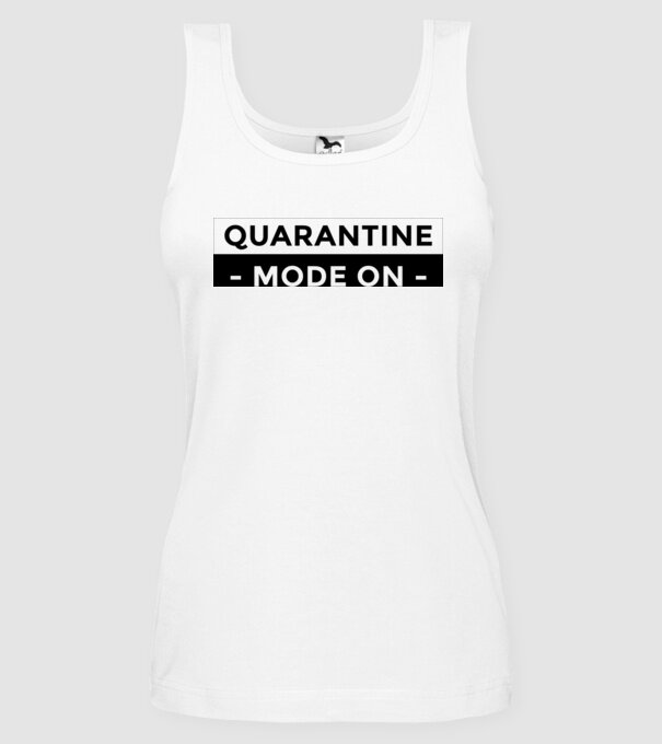 Quarantine mode on model alb pe tricou