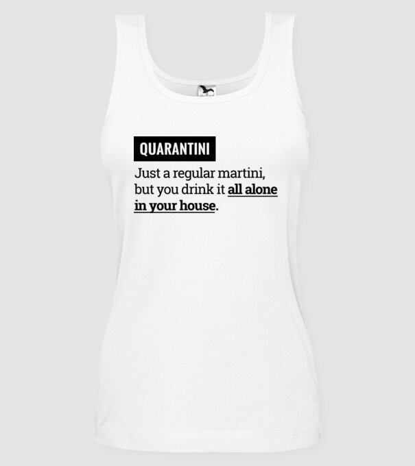 Quarantini - Martini model alb pe tricou
