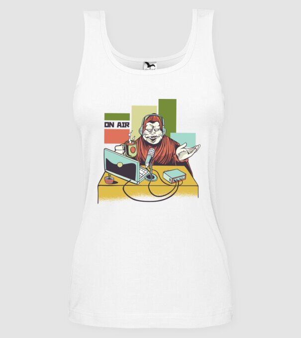 Yeti cu Radio model alb pe tricou