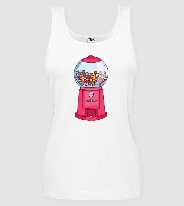 Automat Gumă de mestecat model alb pe tricou