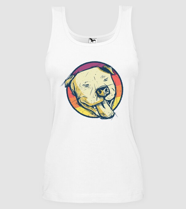 Cap Pitbull retro model alb pe tricou