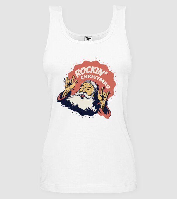 'Rockin'' Christmas Crăciun' model alb pe tricou