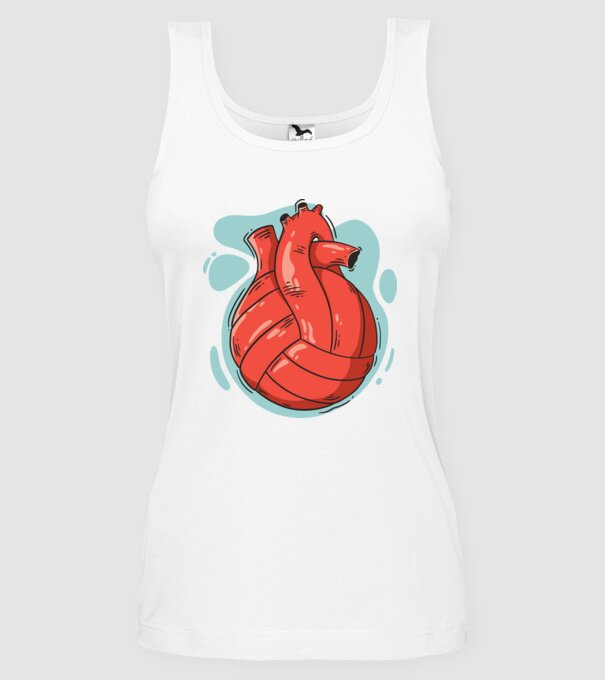 Inimă volei model alb pe tricou
