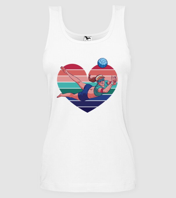 voleibalist retro model alb pe tricou