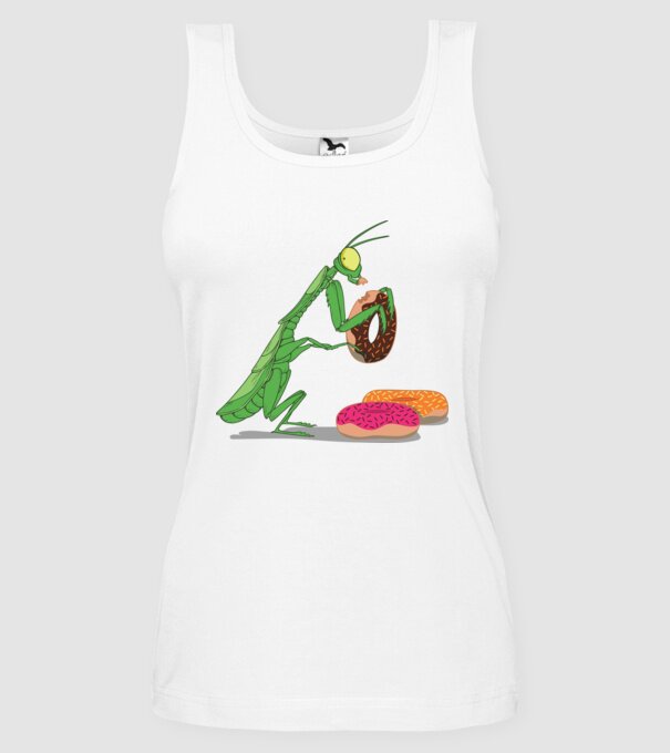 Lăcustă cu gogoașă model alb pe tricou