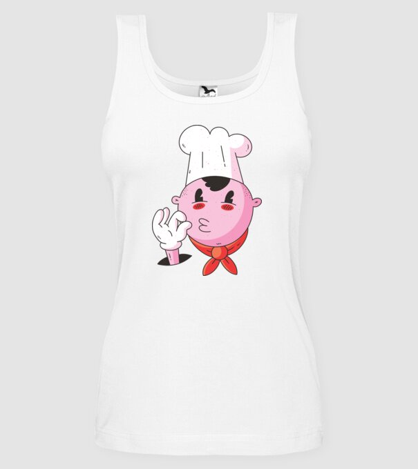 Degustare bucătar model alb pe tricou
