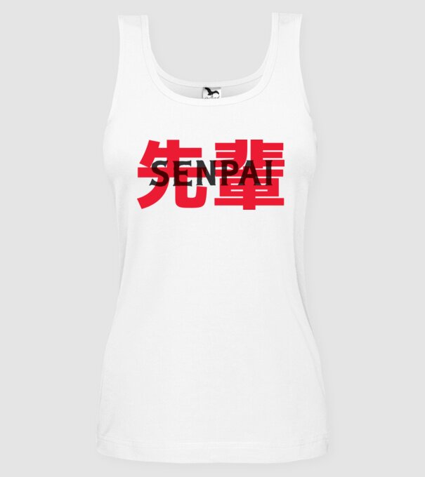 Senpai model alb pe tricou