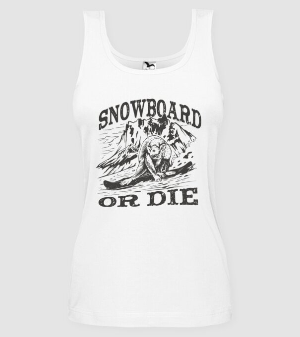 Maimuță Snowboarder model alb pe tricou