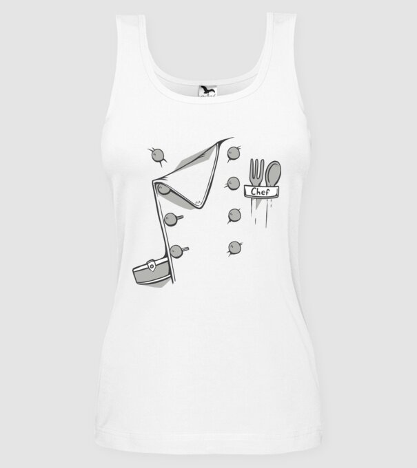 Costum bucătar model alb pe tricou