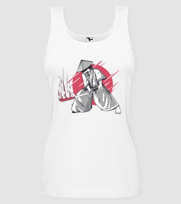 Sabie de samurai model alb pe tricou
