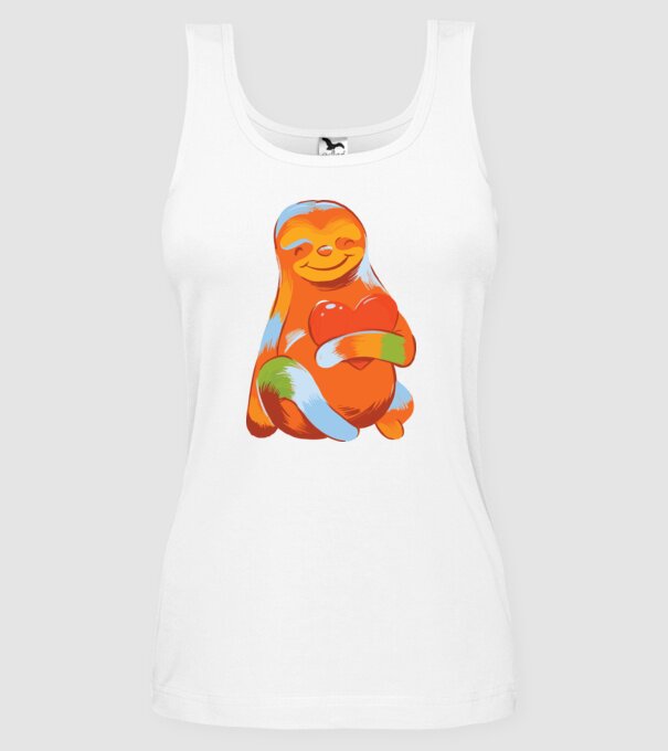 Leneș colorat model alb pe tricou