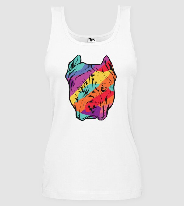 Cap colorat Pitbull model alb pe tricou