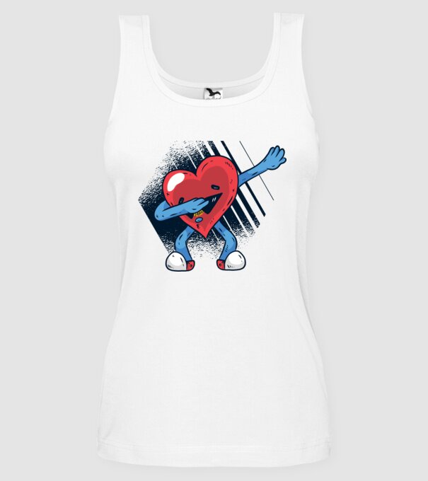 'Inimă DAB Floss Heart tricou amuzant pentru Valentine''s Day' model alb pe tricou