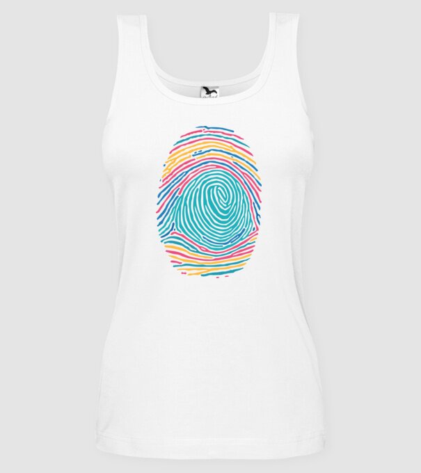Amprentă curcubeu model alb pe tricou