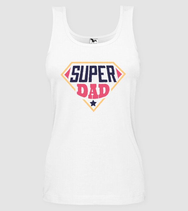 Super Tata model alb pe tricou