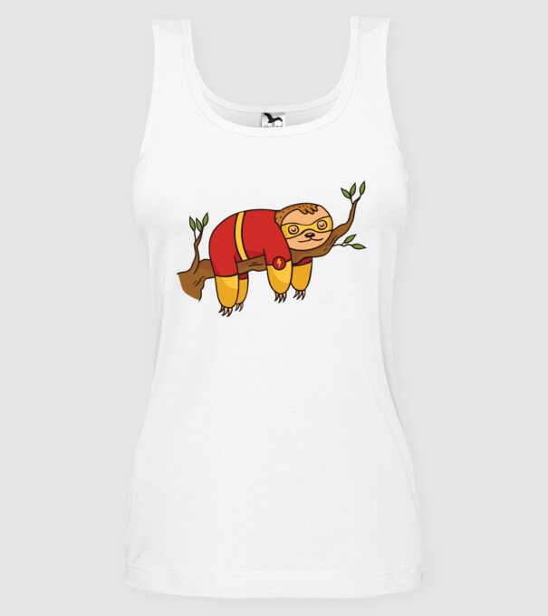 Leneș supererou model alb pe tricou